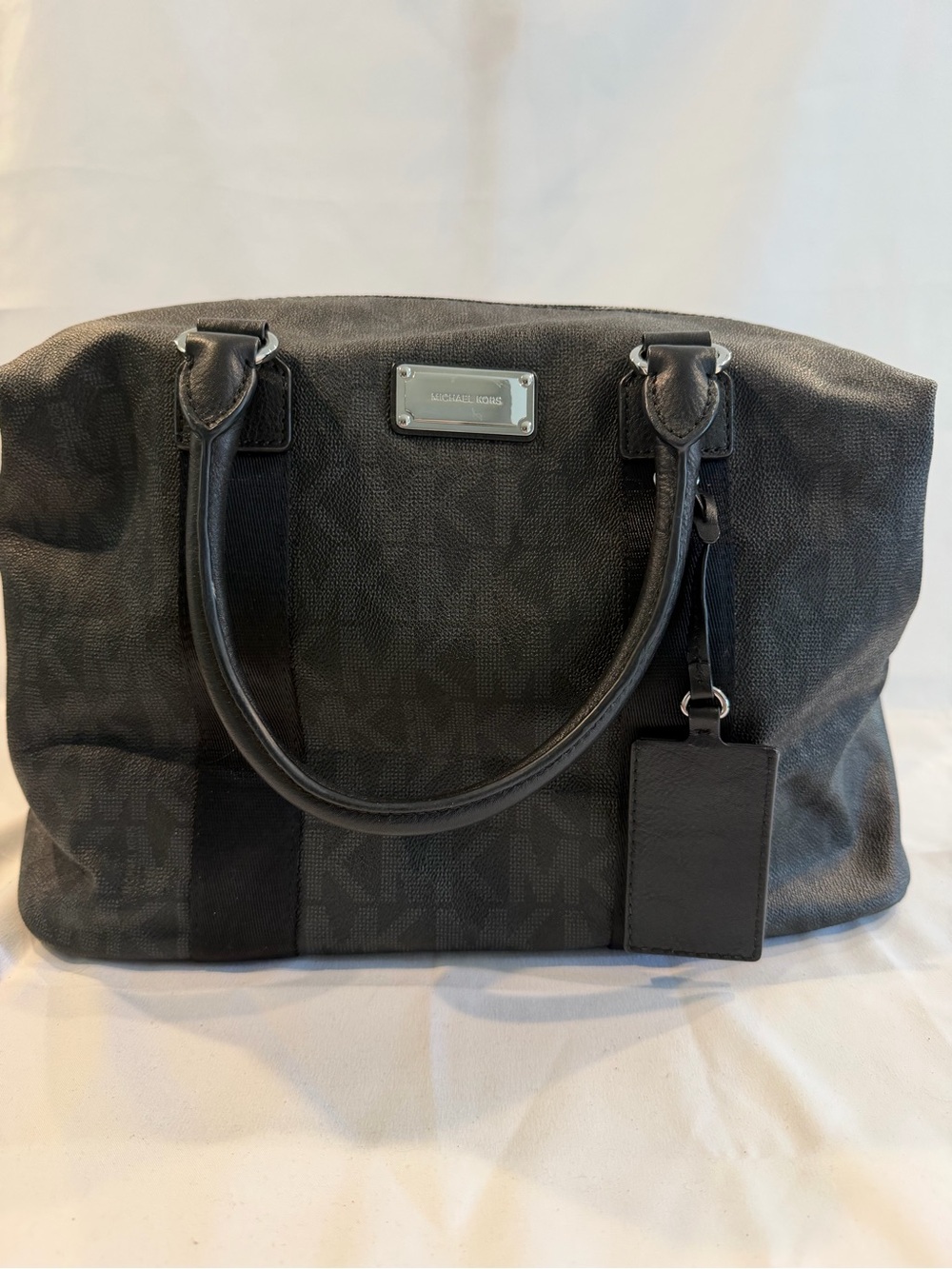 Michael Kors Black Logo-Print Duffel Bag